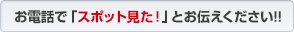 お電話で「スポット見た!」とお伝えください!!